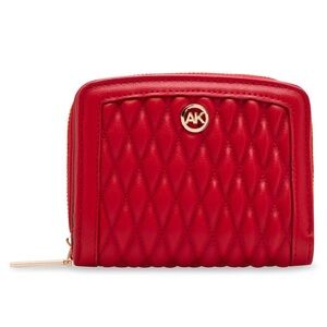 Anne Klein nwt  Crimson curved Quilted Wallet